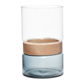 Vază albă/albastră din sticlă 26 cm Darwin – Hübsch