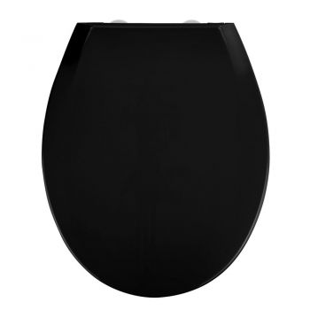 Capac WC cu închidere lentă Wenko Kos, 44 x 37 cm, negru