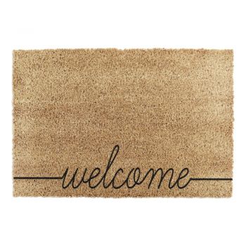 Covoraș intrare din fibre de cocos Artsy Doormats Welcome Scribbled, 40 x 60 cm