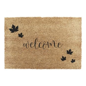 Covoraș intrare din fibre de cocos Artsy Doormats Welcome Autumn, 40 x 60 cm, negru