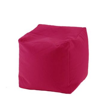Fotoliu mic taburet cub xl panama pink pretabil si la exterior umplut cu perle polistiren