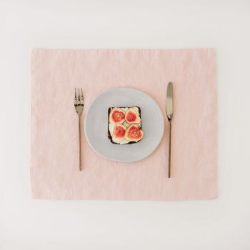 Suport pentru farfurie din in Linen Tales, 35 x 45 cm, roz