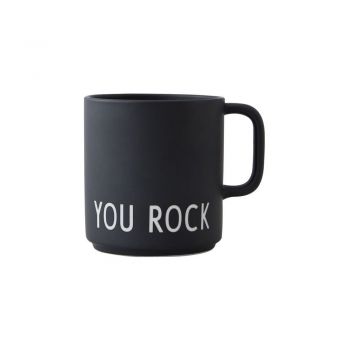 Cană neagră din porțelan 250 ml You Rock – Design Letters