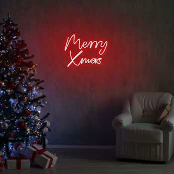 Lampa de perete Merry Christmas, Neon Graph, 43x33x2 cm, rosu
