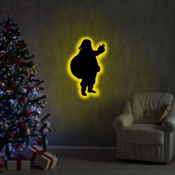 Lampa de perete Santa Claus 2, Neon Graph, 32x52 cm, galben