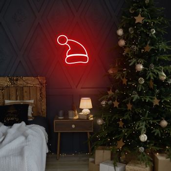 Lampa de perete Santa Claus, Neon Graph, 28x26x2 cm, rosu