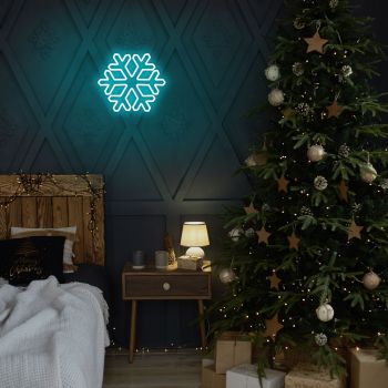 Lampa de perete Snowflake, Neon Graph, 30x26x2 cm, albastru