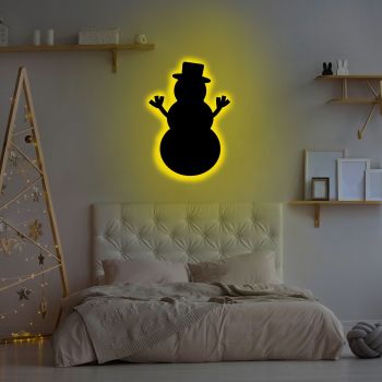 Lampa de perete Snowman 2, Neon Graph, 25x30 cm, galben