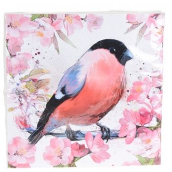 Servetele Bird, 33x33 cm, 20 buc, hartie, roz/albastru/negru