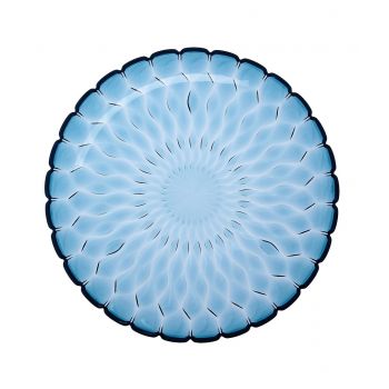 Platou Kartell Jelly design Patricia Urquiola 45cm albastru transparent