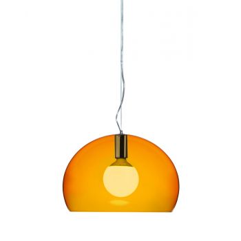 Suspensie Kartell FL/Y design Ferruccio Laviani E27 max 15W LED h28cm portocaliu transparent