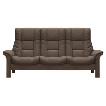 Canapea cu 3 locuri Stressless Windsor M cu spatar inalt cadru Walnut tapiterie piele Batik Mole