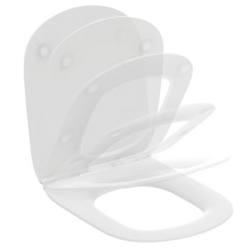 Capac WC Ideal Standard Tesi Silk slim cu inchidere lenta alb mat