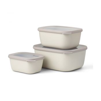 Set 3 recipiente pentru alimente Mepal Maxi, alb