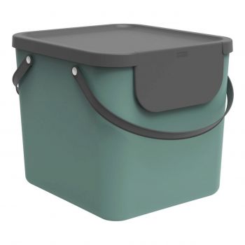 Cos de gunoi pentru colectare selectiva Albula, Rotho, 40 L, plastic, verde