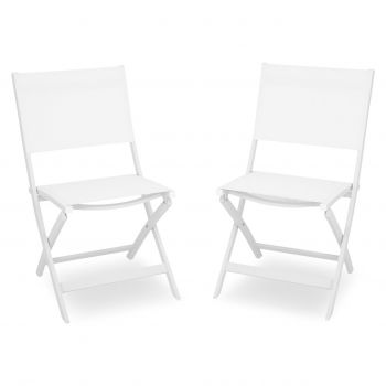 Set 2 scaune pliabile, Breeze, L.63 l.50 H.88, aluminiu, alb