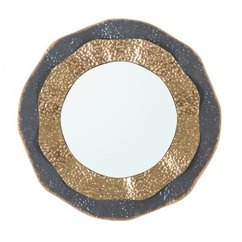 Oglinda decorativa Shai Dark, Mauro Ferretti, 65.5 cm, fier, auriu