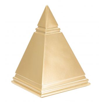 Decoratiune Piramid Gold, Mauro Ferretti, 11.5x11.5x15.5 cm, polirasina, auriu
