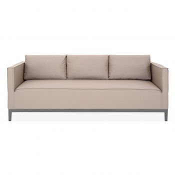 Canapea cu 3 locuri, Eon, L.204 l.85 H.67 cm, aluminiu, gri