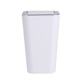 Cos de gunoi pentru baie, Wenko, Candy White, 18 x 18 x 28.5 cm, 6 L, plastic, alb