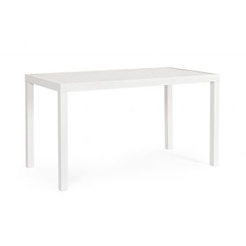 Masa pentru gradina Hilde, Bizzotto, 130 x 68 x 75 cm, aluminiu, alb