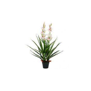 Plantă artificială orhidee cymbidium cu ghiveci 100 cm verde