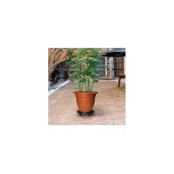 Carucior pentru plante cu roti, diametru 30 cm, negru, 170 kg