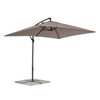 Umbrela pentru gradina/terasa Texas, Bizzotto, 300 x 200 x 260 cm, stalp 48 mm, stalp rotativ 360°, otel/poliester, grej