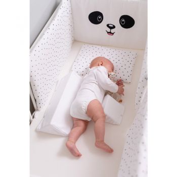 Suport de dormit B몺 pentru bebelusi cu husa din bumbac alb