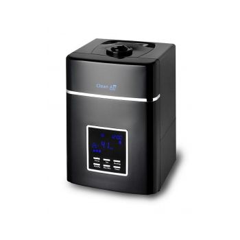Umidificator si purificator Clean Air Optima CA604 black, Ionizare, Display, Timer, Rata umidificare 400ml/ora, Consum 38-138W/h
