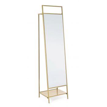 Oglinda de podea cu suport umerase Ekbal, Bizzotto, 46 x 181.5 cm, otel/sticla, auriu