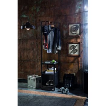 Cuier de perete, Çilek, Dark Metal Bookcase Without Door, 40x187x48 cm, Multicolor