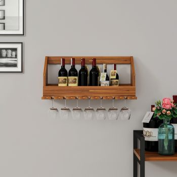 Raft pentru sticle de vin, Dekzy, DZYD0013, 70x32x17.5 cm, Maro