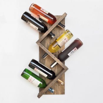 Raft pentru sticle de vin, Evila Originals, Icki005, 60x33x12 cm, Maro