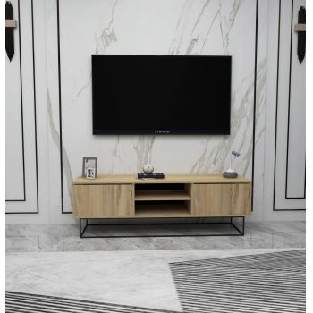 Comoda TV, Kalune Design, Escape 140, 140x50x40 cm, Pâslă / Negru