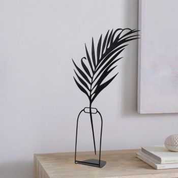 Decoratiune, Flowerpot, 20x37 cm, Metal, Negru
