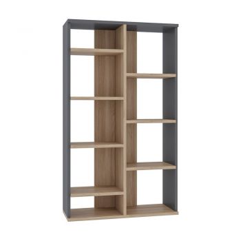 Bibliotecă gri/cu aspect de lemn de stejar 72x124 cm Keota – Kalune Design