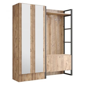 Set pentru hol cu aspect de lemn de pin Yvette – Kalune Design