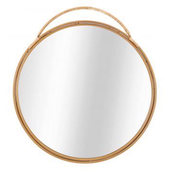 Oglinda decorativa Panama Round, Mauro Ferretti, 80 x 88 cm, maro
