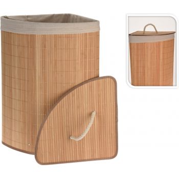Cos de rufe Corner shape, 35x35x60 cm, bambus, natural