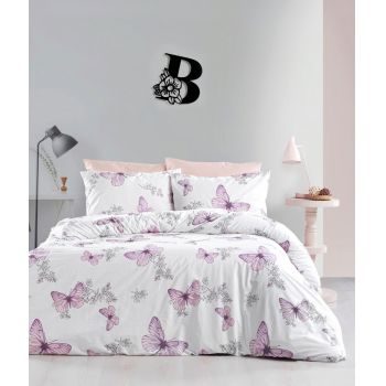 Lenjerie de pat pentru o persoana (FR), Butterfly, Life Style, Bumbac Ranforce
