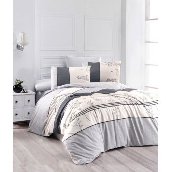 Lenjerie de pat pentru o persoana (FR), Pine - Grey, Life Style, Bumbac Ranforce