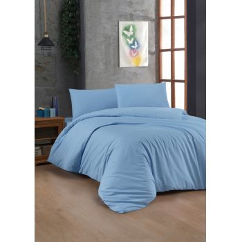 Lenjerie de pat pentru o persoana Single XL (DE), Light Blue, Patik, Bumbac Ranforce