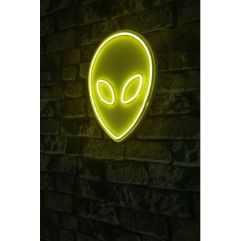 Decoratiune luminoasa LED, Alien, Benzi flexibile de neon, DC 12 V, Galben