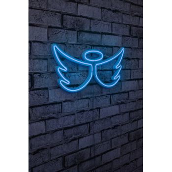 Decoratiune luminoasa LED, Angel, Benzi flexibile de neon, DC 12 V, Albastru