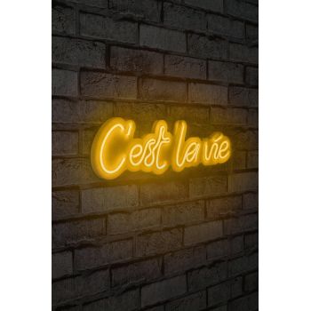 Decoratiune luminoasa LED, C'est La Vie, Benzi flexibile de neon, DC 12 V, Galben