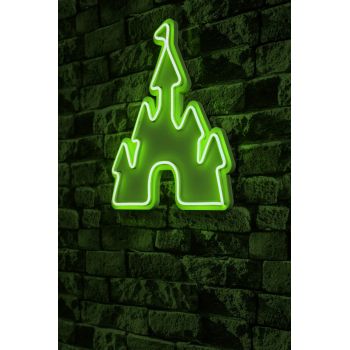 Decoratiune luminoasa LED, Castle, Benzi flexibile de neon, DC 12 V, Verde