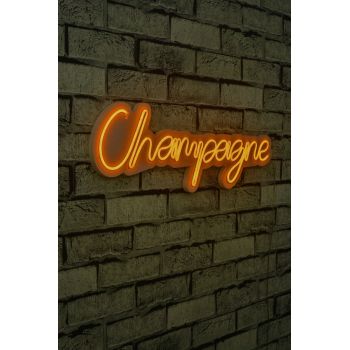 Decoratiune luminoasa LED, Champagne, Benzi flexibile de neon, DC 12 V, Galben