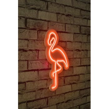 Decoratiune luminoasa LED, Flamingo, Benzi flexibile de neon, DC 12 V, Rosu
