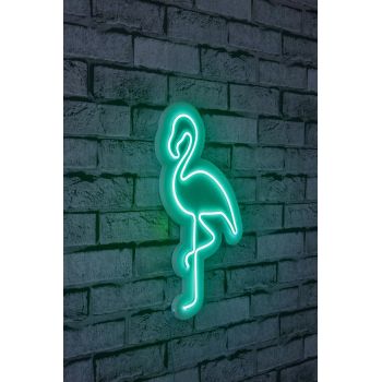 Decoratiune luminoasa LED, Flamingo, Benzi flexibile de neon, DC 12 V, Verde